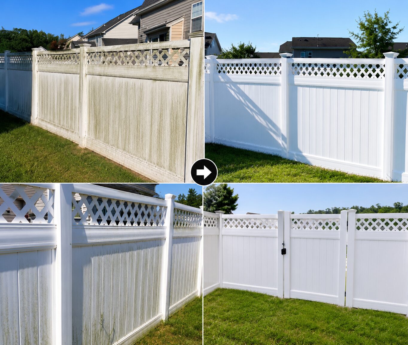 Professional vinyl and wood fence cleaning service