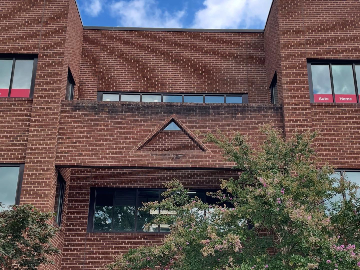 Commercial property before professional power washing