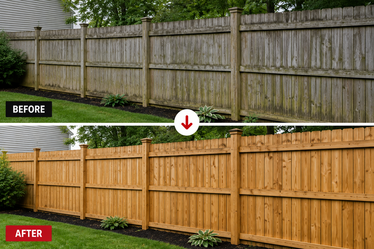 Before and after pressure washing in Pomfret Maryland